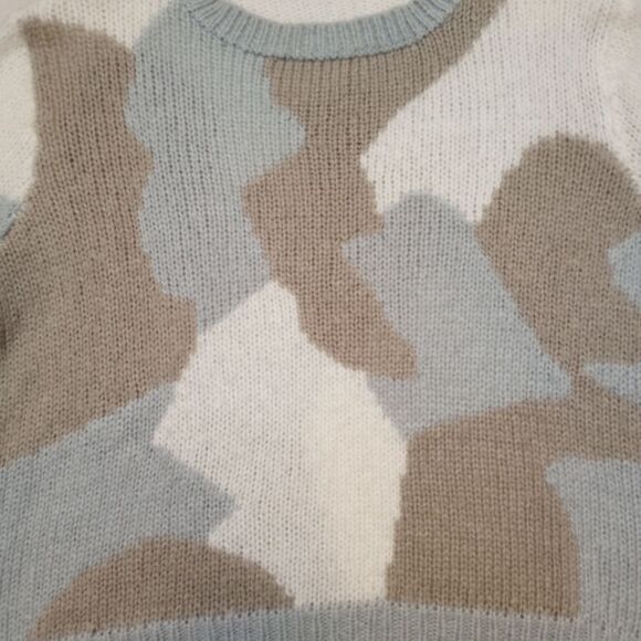 Wooden Ships Blue Tan Camo Pullover Sweater, size Small/Medium - Picture 4 of 14